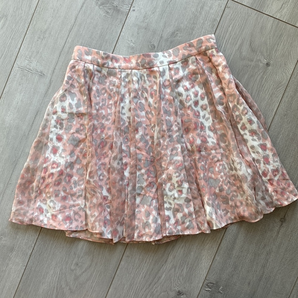 Parker Skirt in "Cougar" Leopard Print pink 100% Silk